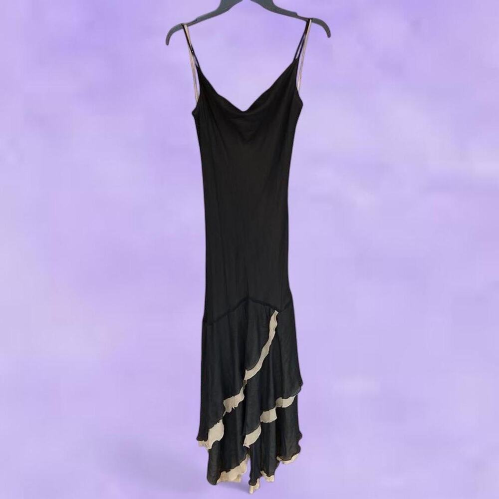 Y2k express black silk dress